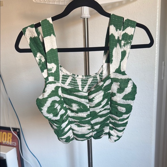 Green and White Women's Top - Picture 1 of 1